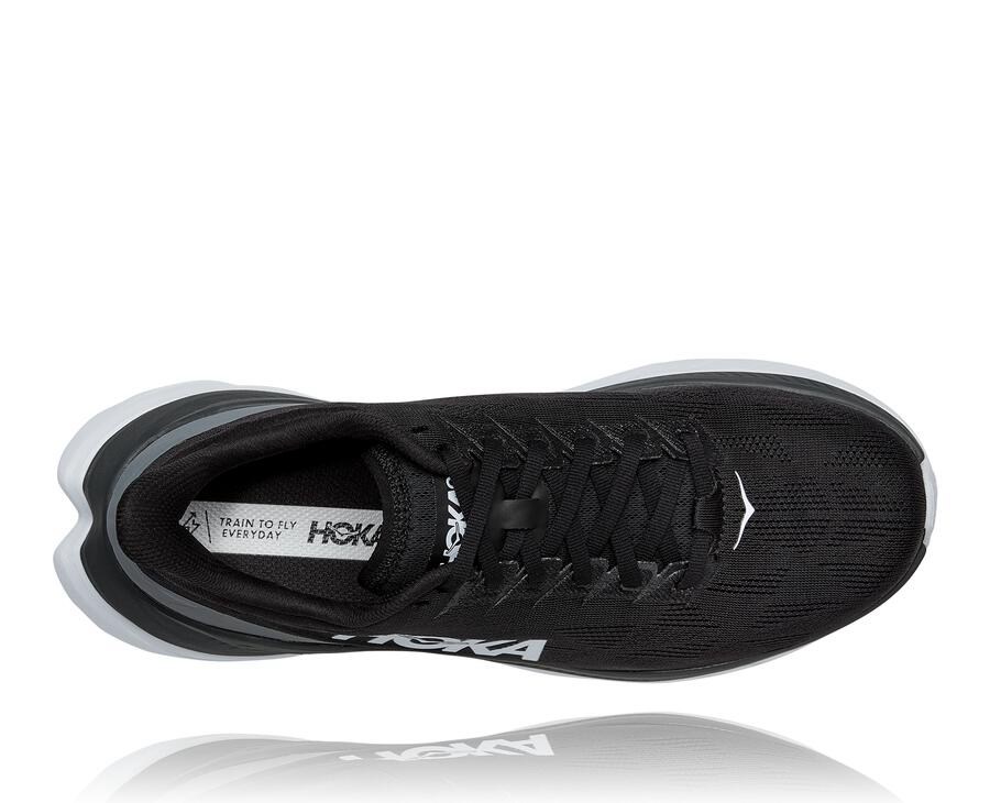 Hoka Australia One One Mach 4 - Mens Running Shoes Black/White - KASRL-9275